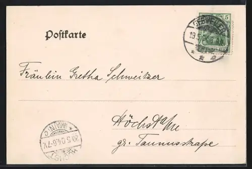 AK Guebwiller, Vue générale de la ville avec église et collines en arrière-plan