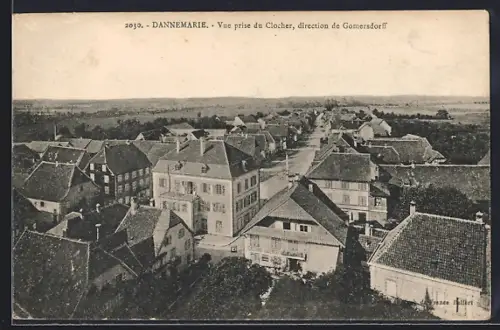 AK Dannemarie, Vue prise du Clocher, direction de Gommersdorff