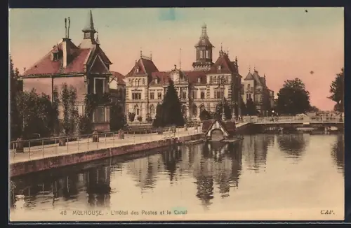 AK Mulhouse, L`Hôtel des Postes et le Canal