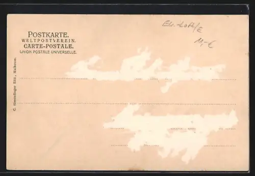 AK Mulhouse, Poste principale avec jardin et allée adjacente