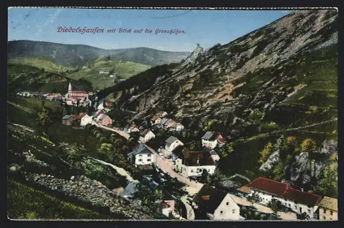AK Diedolshausen, Vue sur le village et les collines frontalières