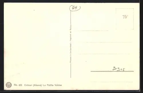 Künstler-AK Colmar /Alsace, La Petite Venise avec ses maisons à colombages et son canal pittoresque