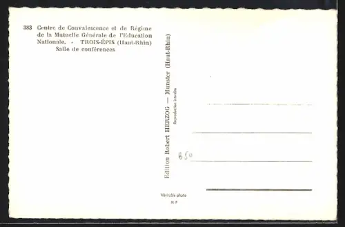 AK Trois-Épis /Haut-Rhin, Salle de conférences du Centre de Convalescence de la Mutuelle Générale