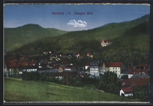 AK Markirch, Vue du village entouré de collines verdoyantes