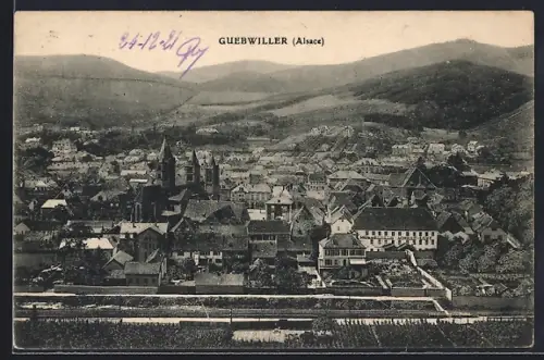 AK Guebwiller /Alsace, Vue panoramique sur la ville et les collines environnantes