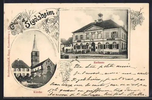 AK Sigolsheim, Église et mairie
