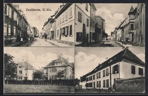 AK Ensisheim /O.-Els., Vues des rues et maisons historiques du village