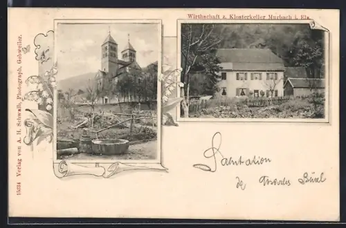 AK Murbach, Gasthaus z. Klosterkeller, Kirche