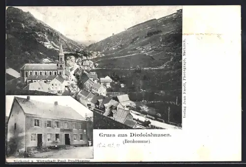 AK Diedolshausen, Gasthaus von Paul Prud`homme