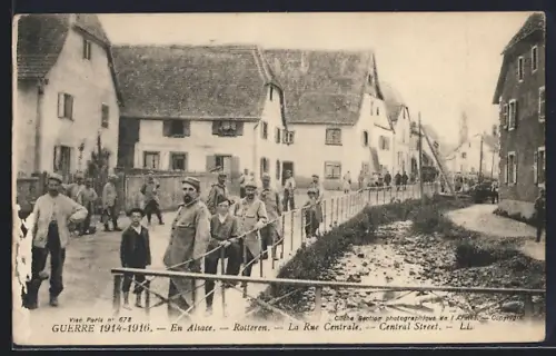 AK Rodern, La Rue Centrale pendant la Guerre 1914-1916