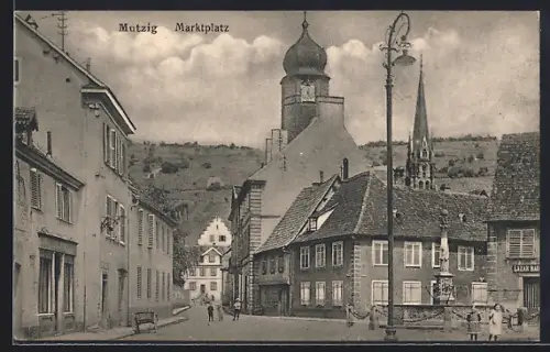 AK Mutzig, Marktplatz mit Kirche