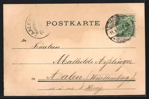 AK Strasbourg, Rue de la Douane et Pont St-Nicolas