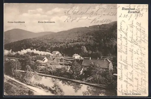 AK Stambach /Zornthal, Blick auf Gross-Geroldseck und Ortsansicht