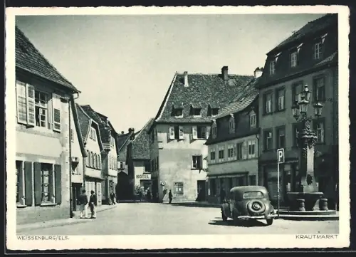 AK Weissenburg /Els., Hotel am Krautmarkt