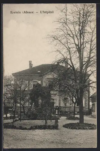 AK Erstein /Alsace, L`hôpital et son jardin devant