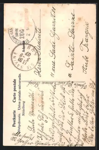 AK Grafenstaden, Partie an der Prot. Kirche