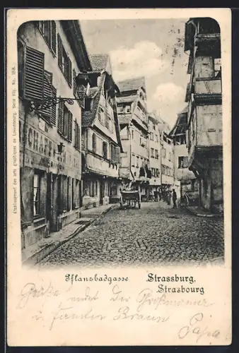 AK Strassburg, Blick in die Pflanzbadgasse