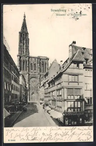 AK Strassburg i. E., Münster und Krämergasse