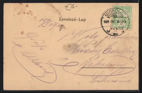 AK Miskolcz, Erzsébettér a Kossuth szoborral