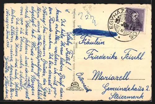 AK Köszeg, Relvárosi részlet a Hösök kapujával