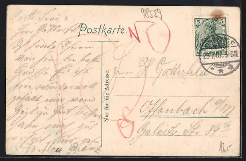 AK Oberhof, Ortsansicht mit Häusern und Wiese