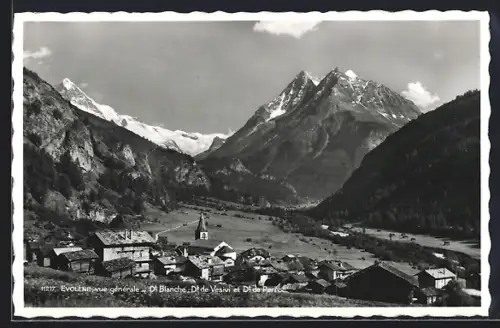 AK Evolène, Vue générale, Dt Blanche, Dt de Vesivi et Dt de Perroc