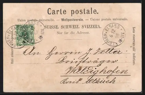 AK Basel, Rheinufer von Grossbasel