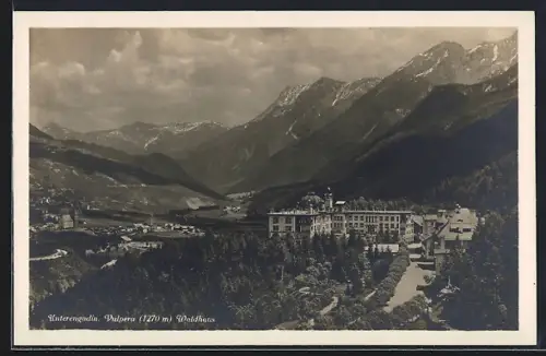 AK Vulpera, Hotel Waldhaus mit Blick ins Tal, Unterengadin
