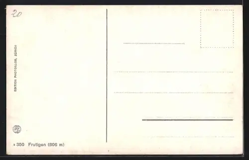 AK Frutigen, Gesamtansicht mit Lötschbergbahn-Viadukt u. Gebirgspanorama