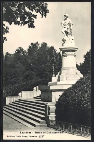 AK Lausanne, Statue de Guillaume Tell