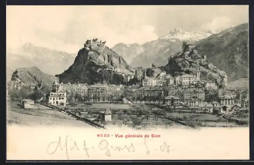 AK Sion, Vue générale du village, le Château