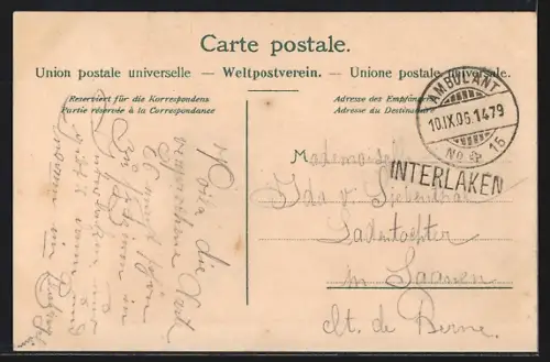 AK Interlaken, Teilansicht mit Blick auf Unterseen