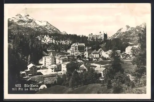 AK Sils-Maria, Ortsansicht mit Piz La Margna