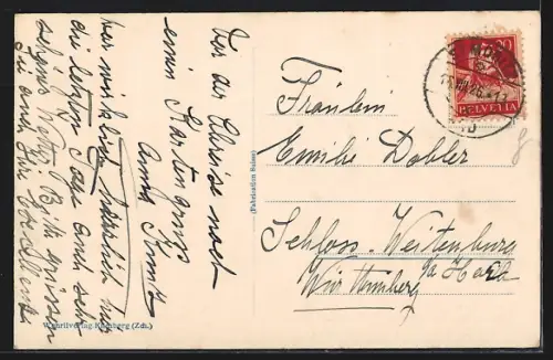 AK St. Moritz, Blick auf Ortsteile Dorf und Bad