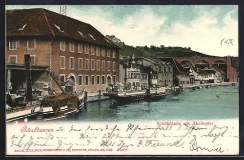 AK Schaffhausen, Schiffslände mit Rheinquai