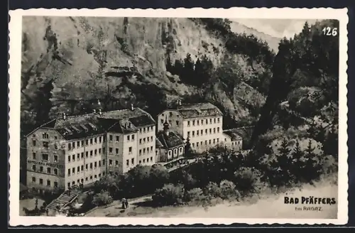 Künstler-AK Bad Pfäffers bei Ragaz, Hotel Bad Pfäffers