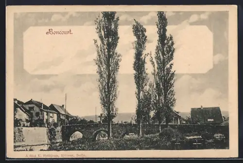 AK Boncourt, Ortspartie mit Brücke