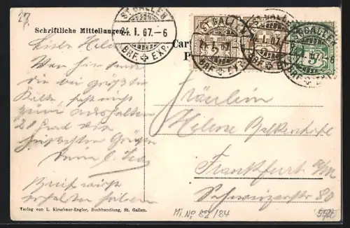 AK St. Gallen, Rosenbergstrasse und Villen-Quartier am Rosenberg