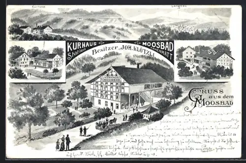 Lithographie Emmenmatt, Kurhaus Moosbad, Bes. Joh. Klötzli