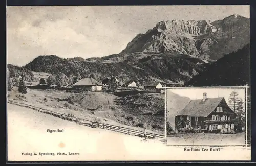 AK Eigenthal, Blick über den Ort mit Alpen, Kurhaus Leo Burri