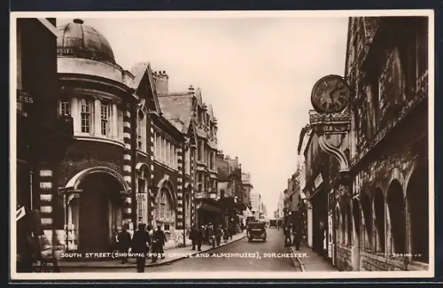 AK Dorchester, South Street, Showing Post Office and Almshouses