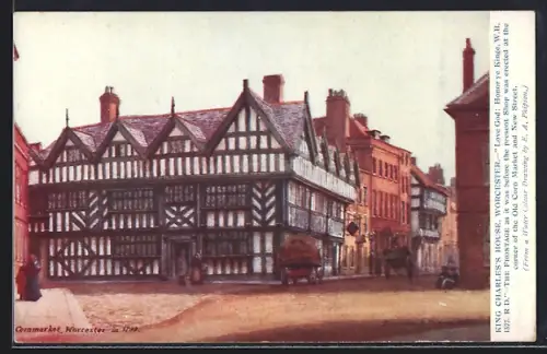 Künstler-AK Worcester, King Charles`s House