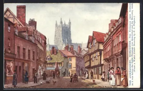 Künstler-AK Worcester, The Commandery, Entrance from Sidbury