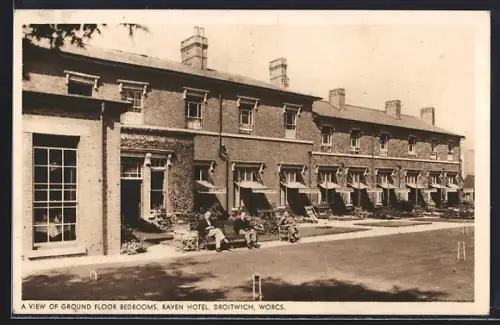 AK Droitwich /Worcs., View of Ground Floor Bedrooms, Raven Hotel
