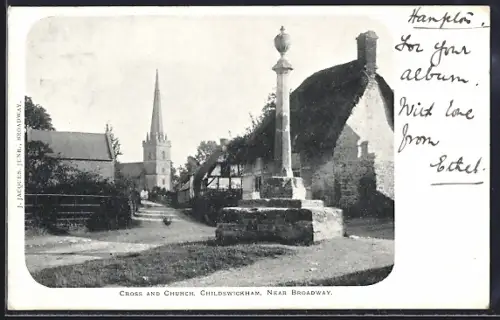 AK Childswickham near Broadway, Cross and Church