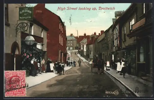AK Droitwich, High Street looking up, Restaurant The Crown, Harold Wyers