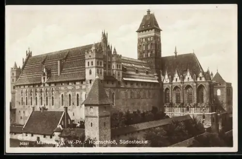 AK Marienburg /W.-Pr., Hochschloss, Südostecke