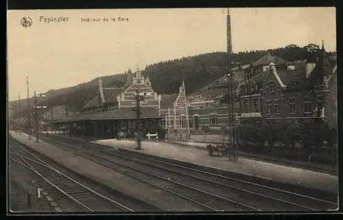 AK Pepinster, Intérieur de la Gare, Bahnhof
