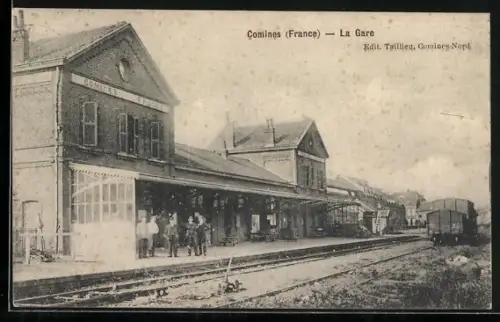 AK Comines, Partie am Bahnhof, La Gare