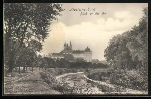 AK Klosterneuburg, Blick von der Au